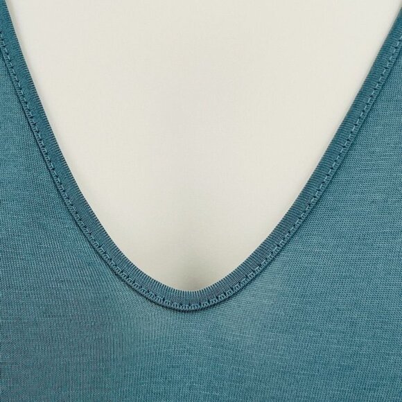 Lush V Neck T Shirt Dress Size M Green Mini Casual Modal Blend Soft Comfy - Picture 4 of 9